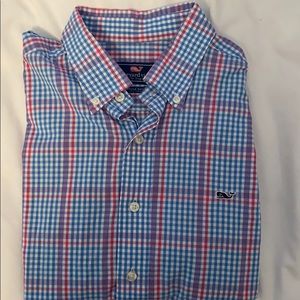 Men’s Plaid Vineyard Vines Whale Button-Down Shirt